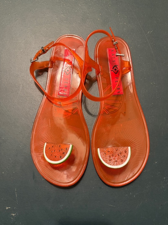 Katy Perry Collections Shoes - Katy Perry Collections Red Jelly Sandals with Watermelon Charms